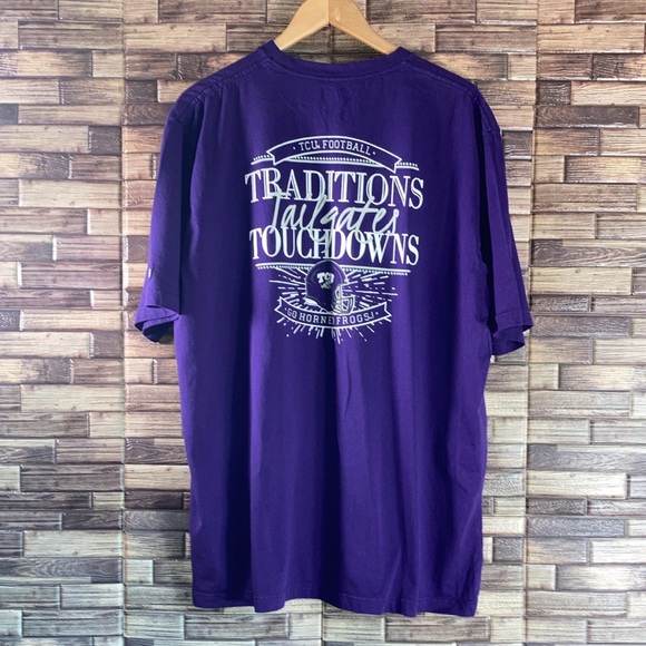 Unisex EUC Champion Purple 2XL TCU Football T Shirt - Picture 3 of 9